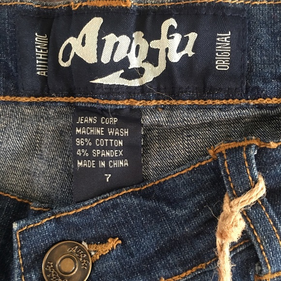 Angfu Studded and Flared Jeans with Fringe Hems Size 7 - Picture 11 of 13